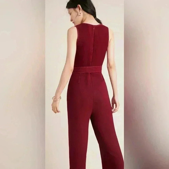 Anthropologie Greylin Jumpsuit Colleen Contrast Stitch belted sleeveless - Picture 13 of 13